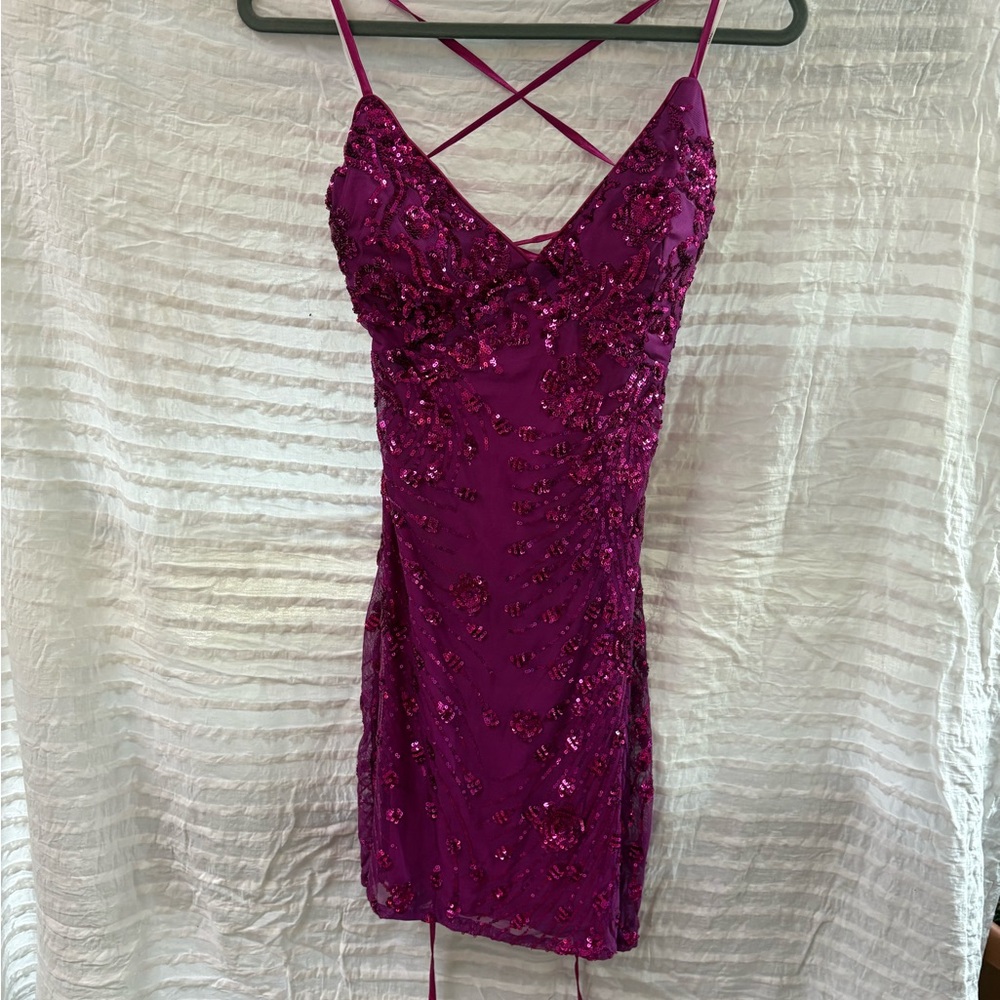 Lulu's Vibrant Fuchsia Sequin Mini Dress